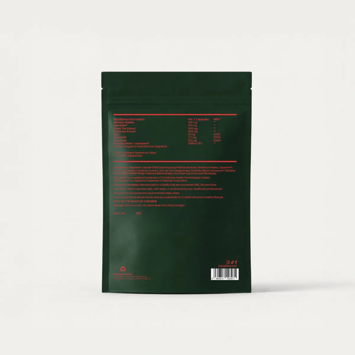 Back of pack close-up